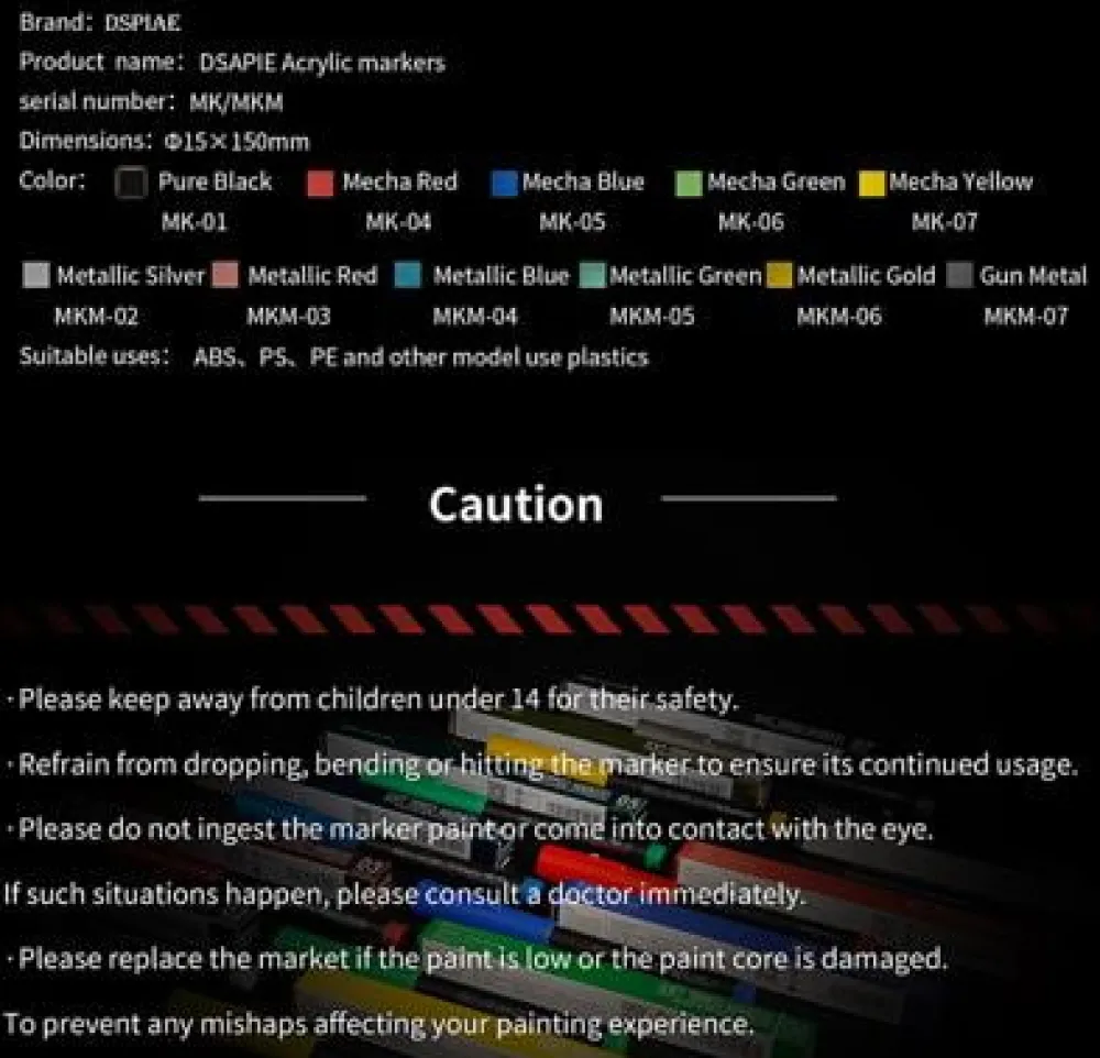 Rise of Gunpla Dspiae^DSPIAE SOFT TIPPED MARKERS MKM