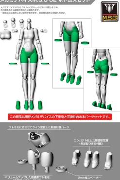 Rise of Gunpla Kotobukiya|Megami Device^MEGAMI DEVICE M.S.G 02 BOTTOMS SET WHITE / SKIN COLOR A / SKIN COLOR B